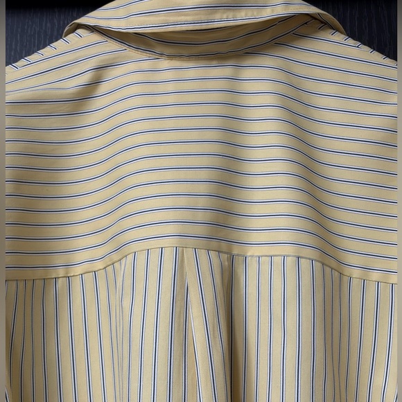 Elegant Yellow Striped Women's Button Down Shirt - Picture 10 of 10